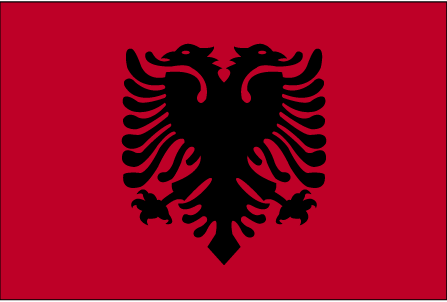 De vlag van Albanië
