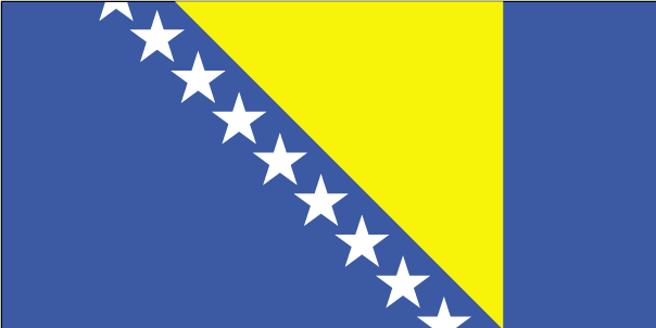 De vlag van Bosnië en Herzegovina