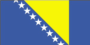 De vlag van Bosnië en Herzegovina