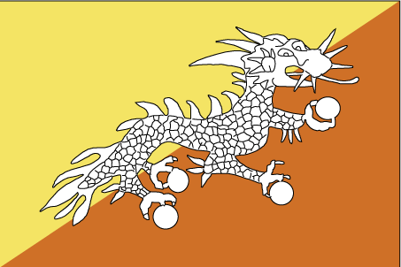 De vlag van Bhutan