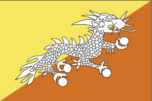 De vlag van Bhutan