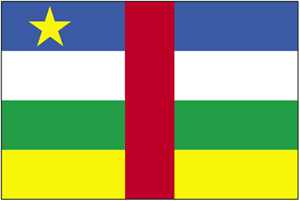 De vlag van Centraal-Afrikaanse Republiek