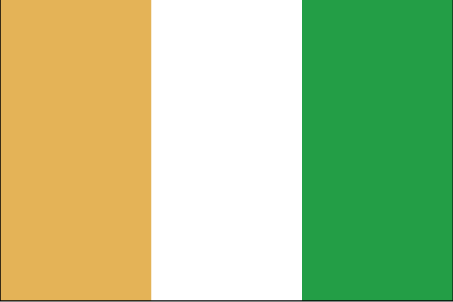 De vlag van Ivoorkust